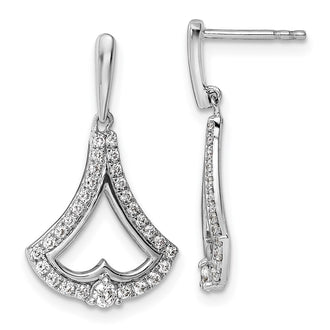 High-Quality 14K White Gold Diamond Drop Earrings - Stylish & Affordable Elegance