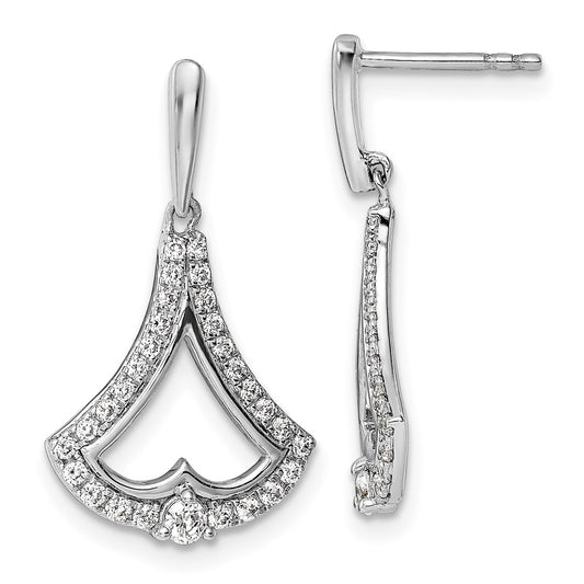High-Quality 14K White Gold Diamond Drop Earrings - Stylish & Affordable Elegance