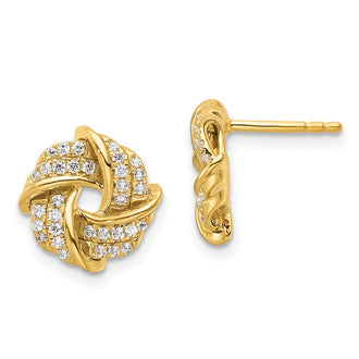 Buy 14K Gold Love Knot Earrings with 1/3 Carat Lab Grown Diamond, Stylish