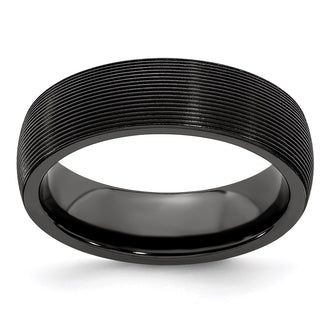 Buy Stylish Edward Mirell 6mm Black Titanium Domed Band - Luxury Design