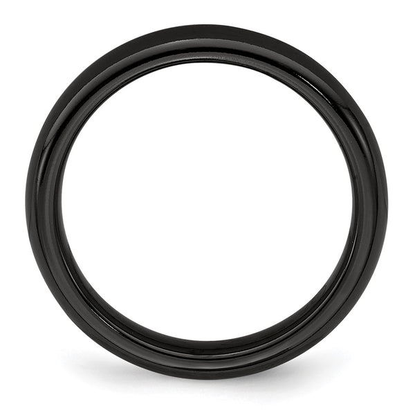Polished Black Titanium 4mm Domed Band