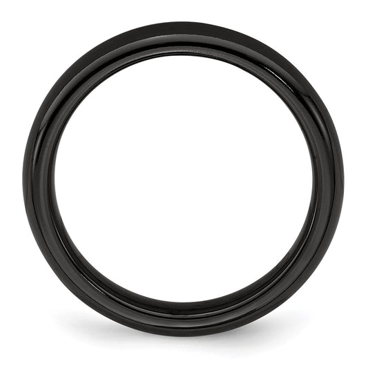 Buy Stylish Edward Mirell 4mm Polished Black Titanium Domed Band
