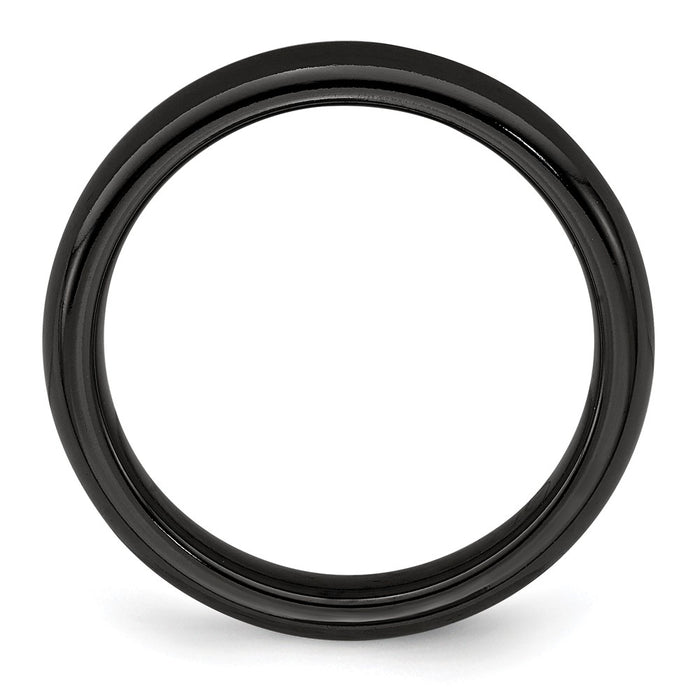 Buy Stylish Edward Mirell 4mm Polished Black Titanium Domed Band-2