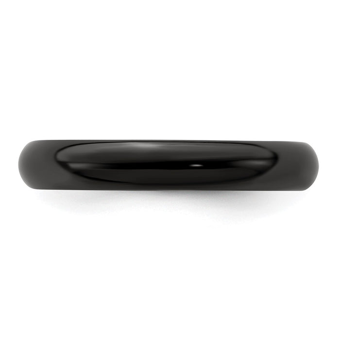 Exclusive Polished Black Titanium 4mm Domed Band - Stylish & Affordable Design-3