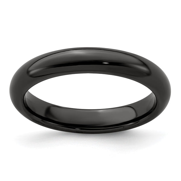 Polished Black Titanium 4mm Domed Band