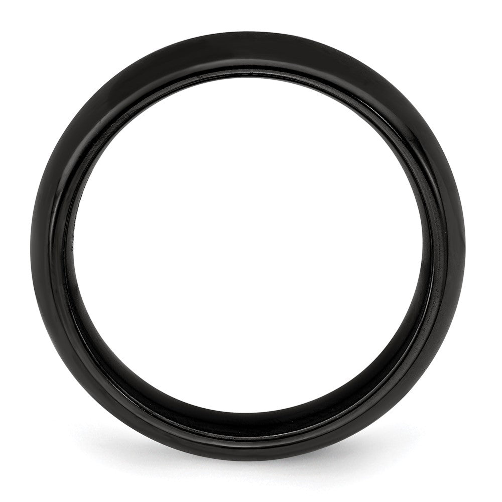 Buy Stylish 6mm Domed Band in High-Quality Polished Black Titanium