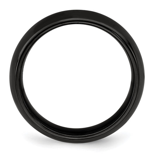Buy Stylish 6mm Domed Band in High-Quality Polished Black Titanium