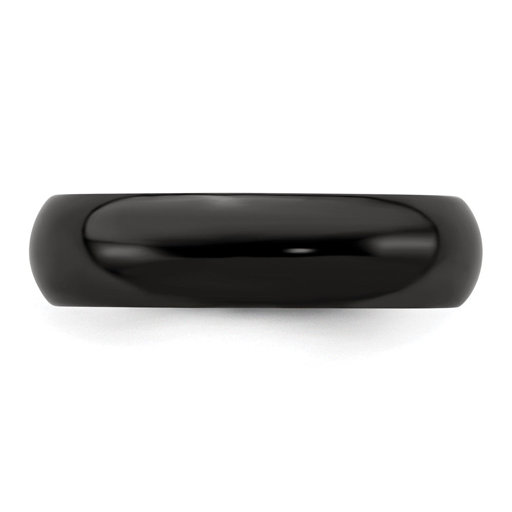 Buy Stylish Edward Mirell 6mm Domed Band in Polished Black Titanium, Luxury Design
