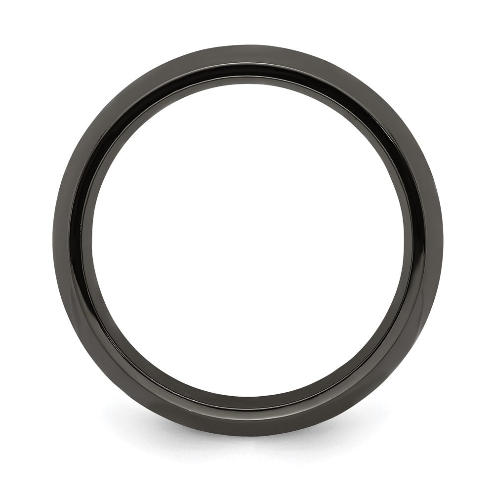 High-Quality Edward Mirell 8mm Domed Band in Polished Black Titanium - Stylish Luxury