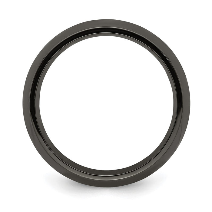 High-Quality Edward Mirell 8mm Domed Band in Polished Black Titanium - Stylish Luxury-2