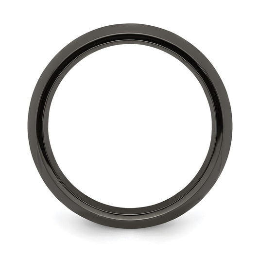 Buy Exclusive 8mm Domed Band in Polished Black Titanium - Stylish & Durable
