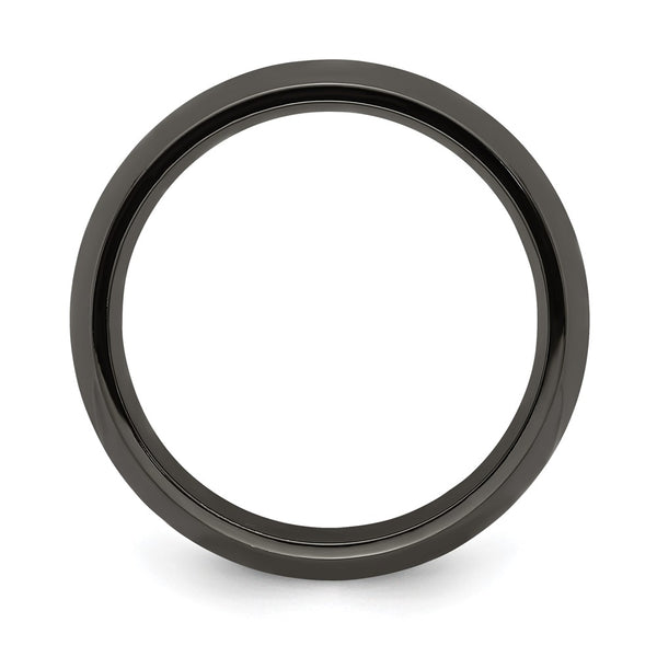 Edward Mirell 8mm Polished Black Titanium Domed Band