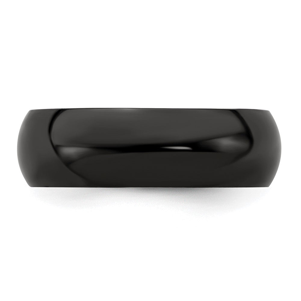 Exclusive Edward Mirell 8mm Polished Black Titanium Band - Stylish & Durable