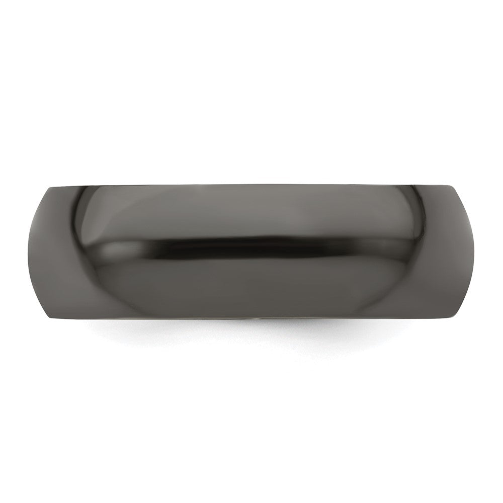 High-Quality Edward Mirell 8mm Domed Band in Polished Black Titanium - Stylish Luxury