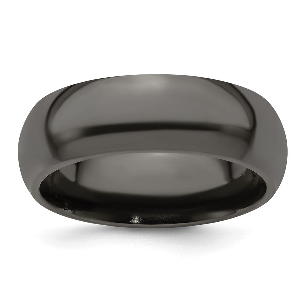 High-Quality Edward Mirell 8mm Domed Band in Polished Black Titanium - Stylish Luxury