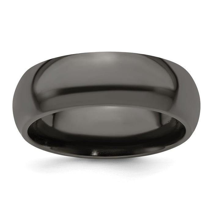 High-Quality Edward Mirell 8mm Domed Band in Polished Black Titanium - Stylish Luxury-1