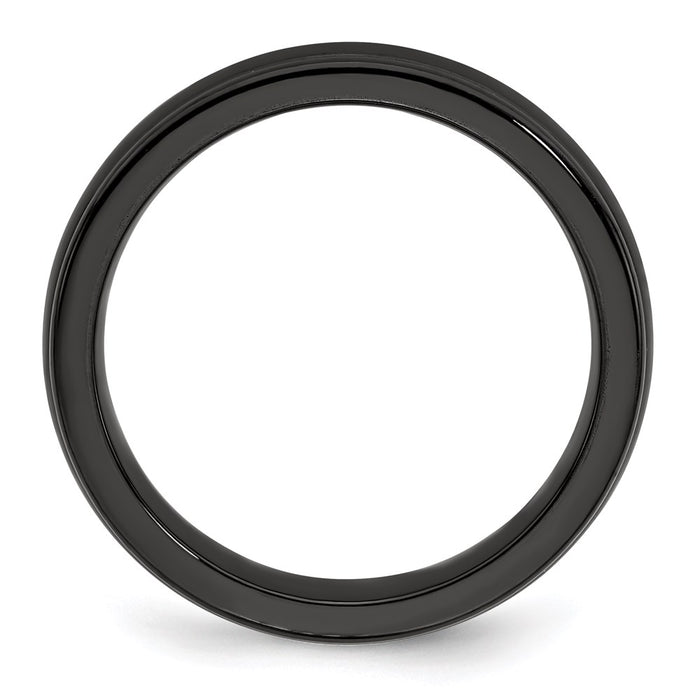 Buy Edward Mirell 4mm Black Titanium Triple Domed Grooved Edge Band - Stylish!-2