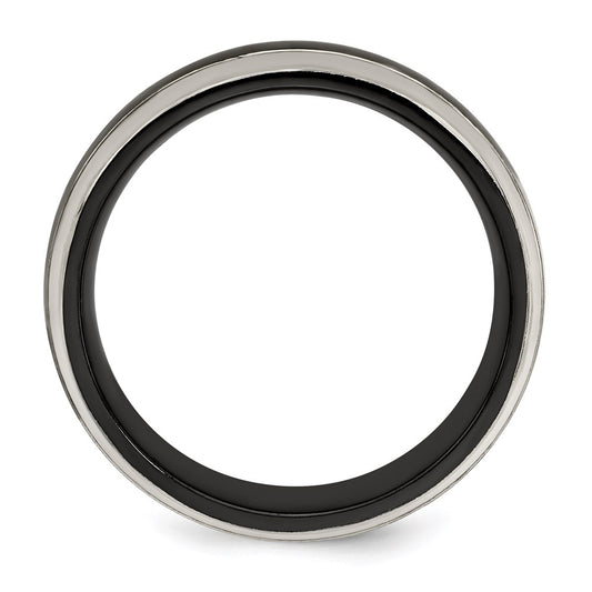 Buy Stylish 7mm Edward Mirell Black Titanium Domed Band - High-Quality Finish
