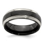 Buy Stylish Edward Mirell Polished Black Titanium 7mm Domed Band - Luxury Design-1