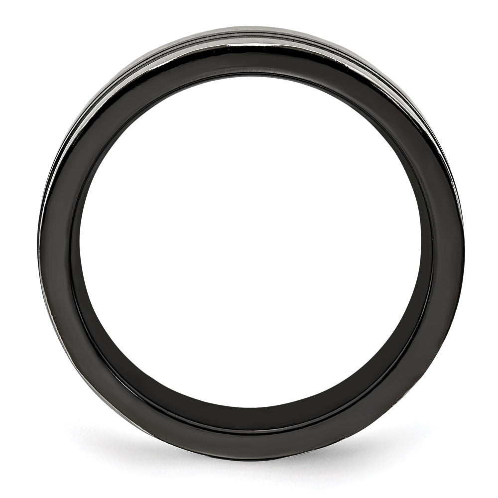 High-Quality Edward Mirell 6mm Flat Band: Grey & Black Titanium Style