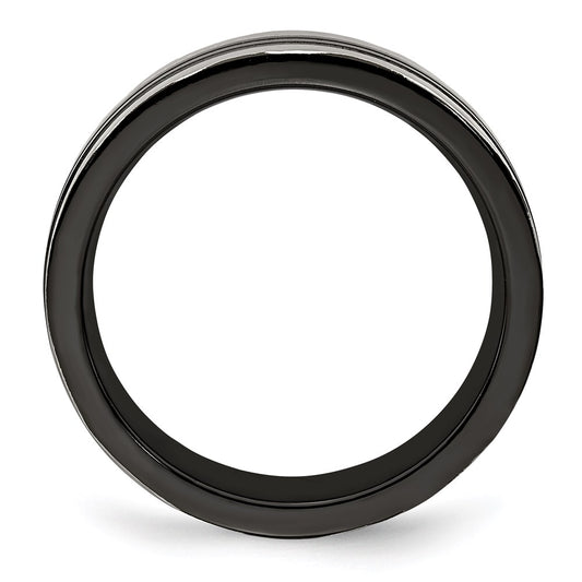 Buy Edward Mirell 6mm Grey Titanium Band with Black Groove - Stylish Value!