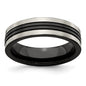 High-Quality Edward Mirell 6mm Flat Band: Grey & Black Titanium Style-3