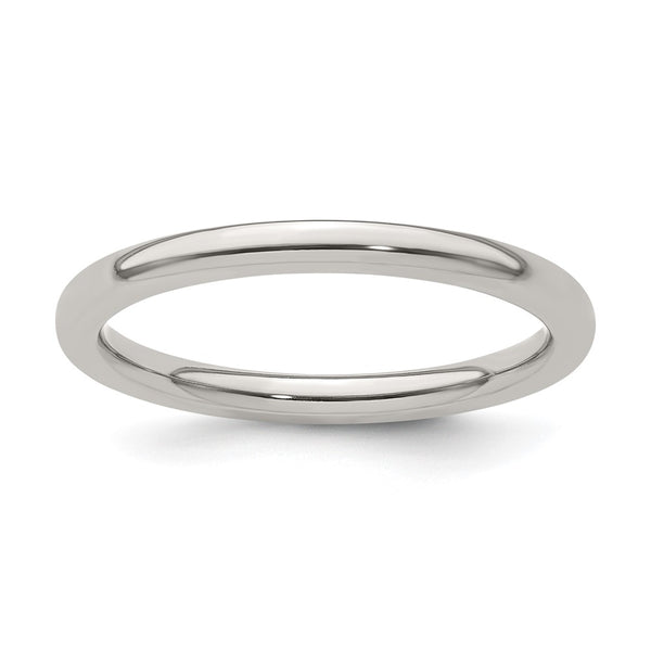Edward Mirell Polished Titanium Half Round Band 2mm