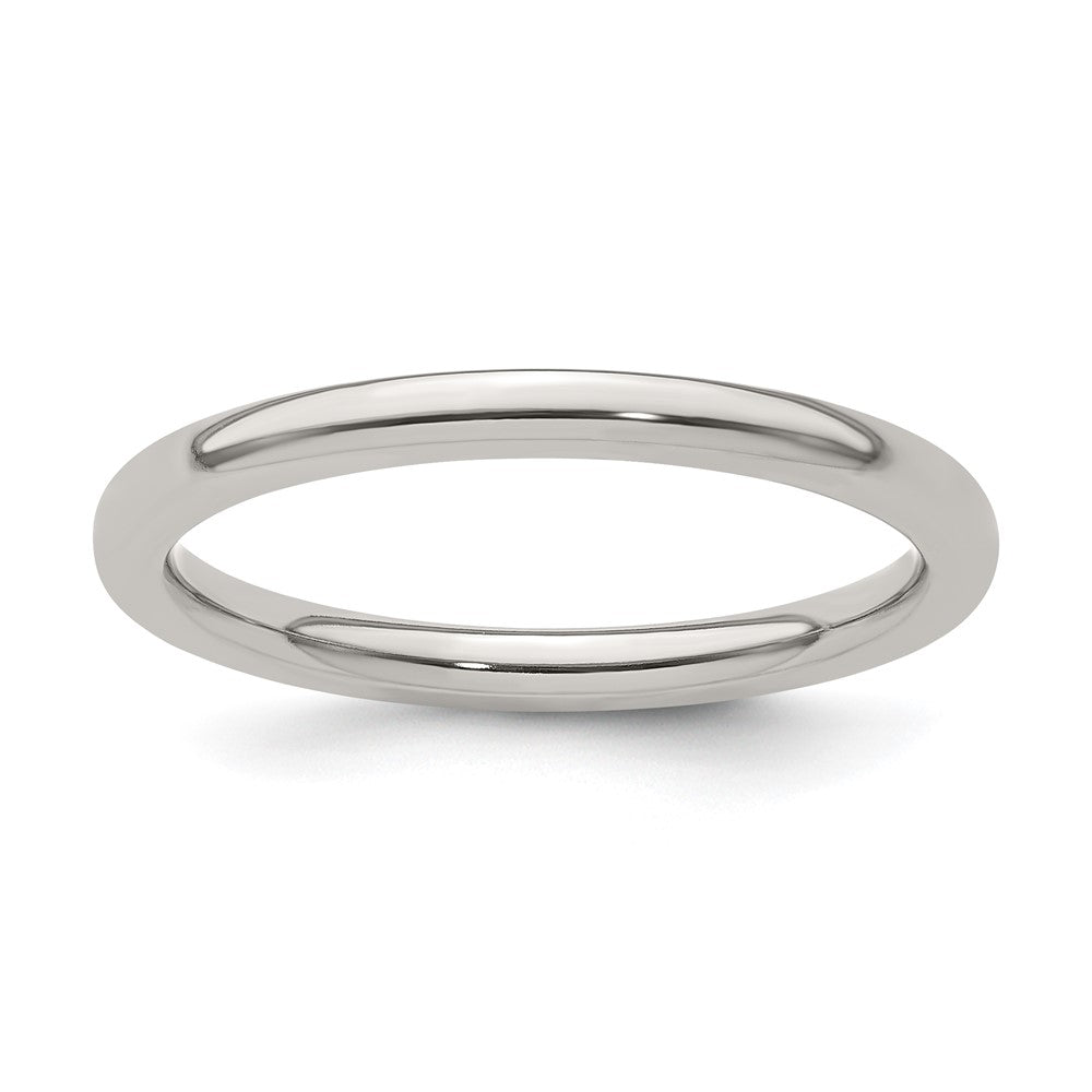 Buy Stylish 2mm Polished Titanium Half Round Band - Size 9, Luxury Quality
