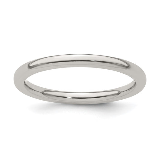 Buy Stylish 2mm Polished Titanium Half Round Band - Size 9, Luxury Quality