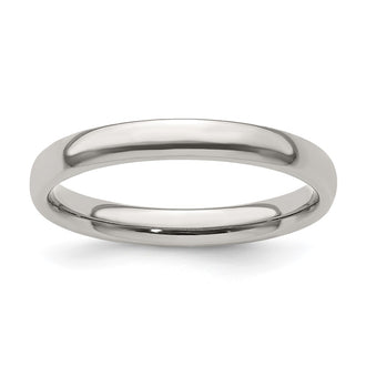 Buy Edward Mirell 3mm Polished Titanium Half Round Band - Size 8 | Stylish Value