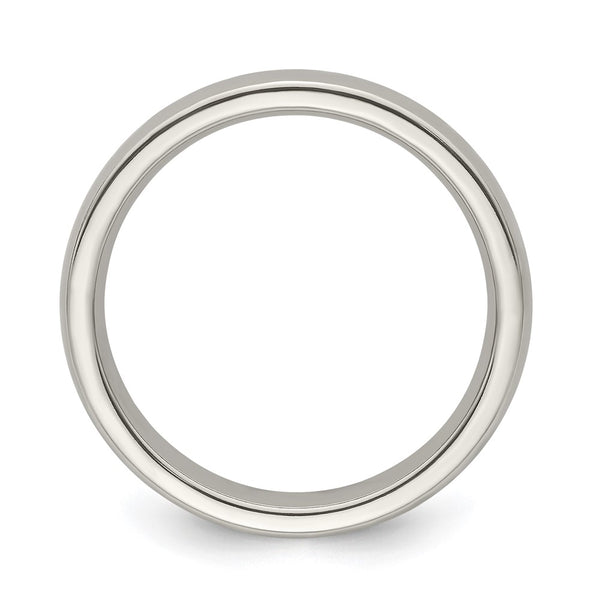 Edward Mirell Polished Titanium Half Round Band - 4mm