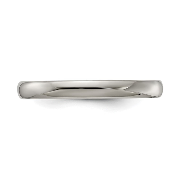 Buy Edward Mirell 4mm Polished Titanium Half Round Band - Size 5 Luxury Value-3