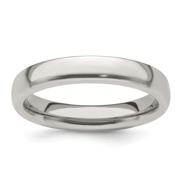 Edward Mirell Polished Titanium Half Round Band - 4mm