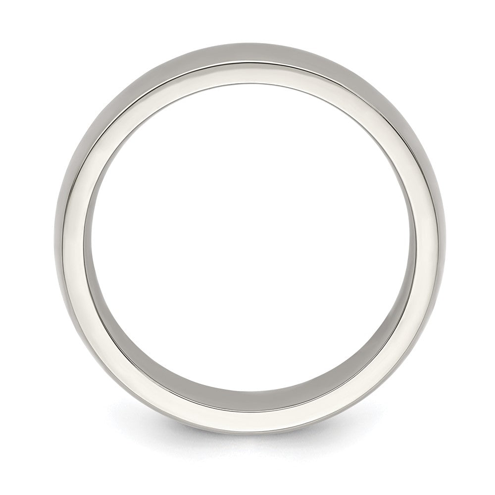 Buy Stylish 7mm Polished Titanium Half Round Band - Edward Mirell, Size 7.5