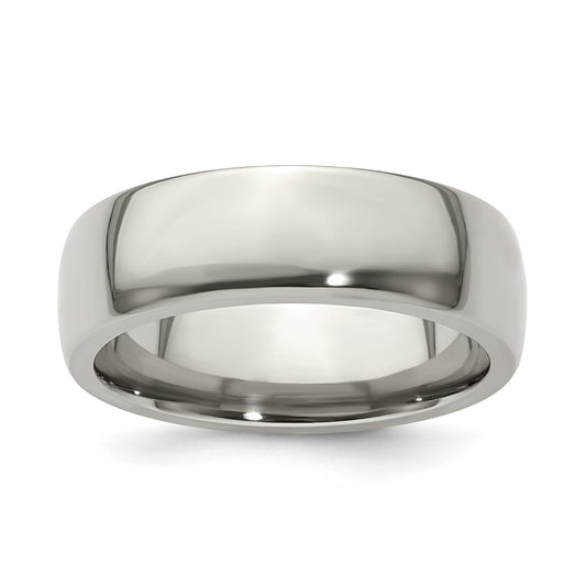 Exclusive 7mm Polished Titanium Half Round Band - Size 8 | Stylish Value