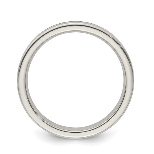 Buy Exclusive 4mm Titanium Flat Band, Size 6 - Stylish Brushed & Polished Finish