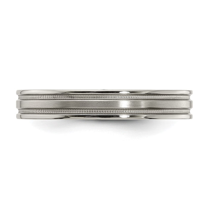 Buy Stylish 4mm Edward Mirell Titanium Flat Band, Size 10.5 - Luxury Finish-3