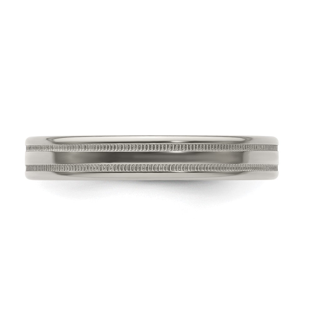 Buy Stylish 4mm Edward Mirell Titanium Flat Band, Size 10.5 - Luxury Finish