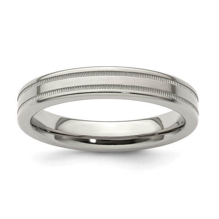 Buy Stylish Edward Mirell 4mm Titanium Flat Band, Size 5.5 - Luxury Finish-1