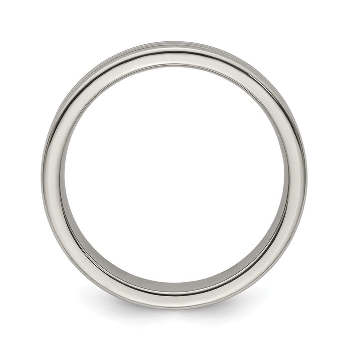 Buy Exclusive Edward Mirell 5mm Titanium Flat Band, Size 12 - Stylish Milgrain Detail-2