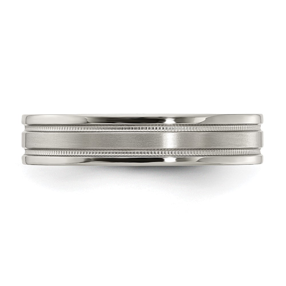 High-Quality Edward Mirell 5mm Titanium Flat Band, Size 10 - Stylish Milgrain Detail