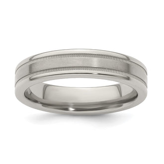 Buy Exclusive 5mm Titanium Flat Band, Size 8.5, Stylish Brushed Finish