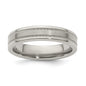 Buy Stylish 5mm Edward Mirell Titanium Flat Band - Size 11, Milgrain Detail-3