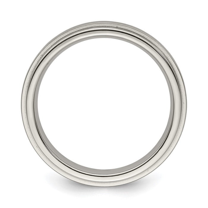 Exclusive Edward Mirell 4mm Titanium Band - Stylish Brushed & Polished Finish, Size 8-2