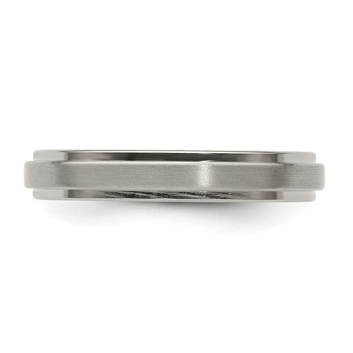 Buy Stylish 4mm Edward Mirell Titanium Band - Brushed & Polished, Size 6-4