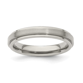 Exclusive Edward Mirell 4mm Titanium Band - Stylish Brushed & Polished Finish, Size 8