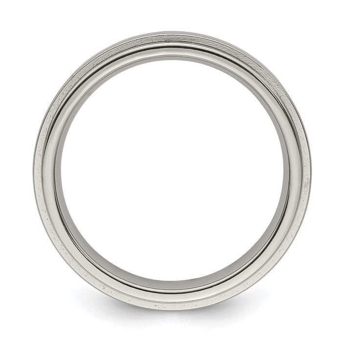Buy Edward Mirell 5mm Titanium Flat Band - Stylish Brushed & Polished Finish, Size 8-2