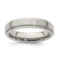 Exclusive Edward Mirell 5mm Titanium Step Edge Band - Stylish Brushed & Polished Finish, Size 5-6