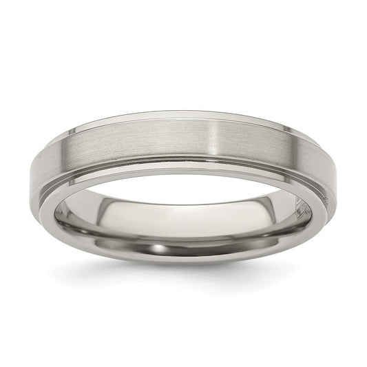 Buy Stylish Edward Mirell 5mm Titanium Band - Flat Step Edge, Size 8.5