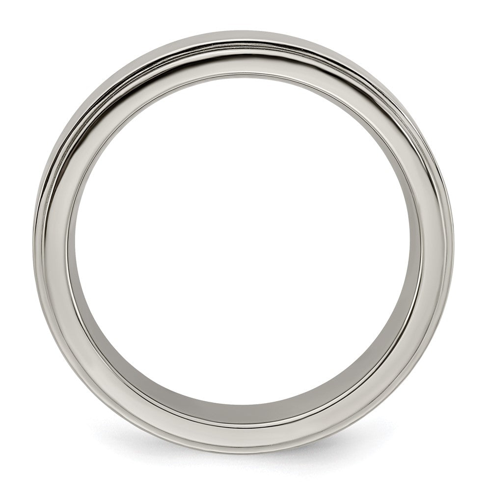 High-Quality Edward Mirell 6mm Titanium Band - Stylish Flat Step Edge, Size 8